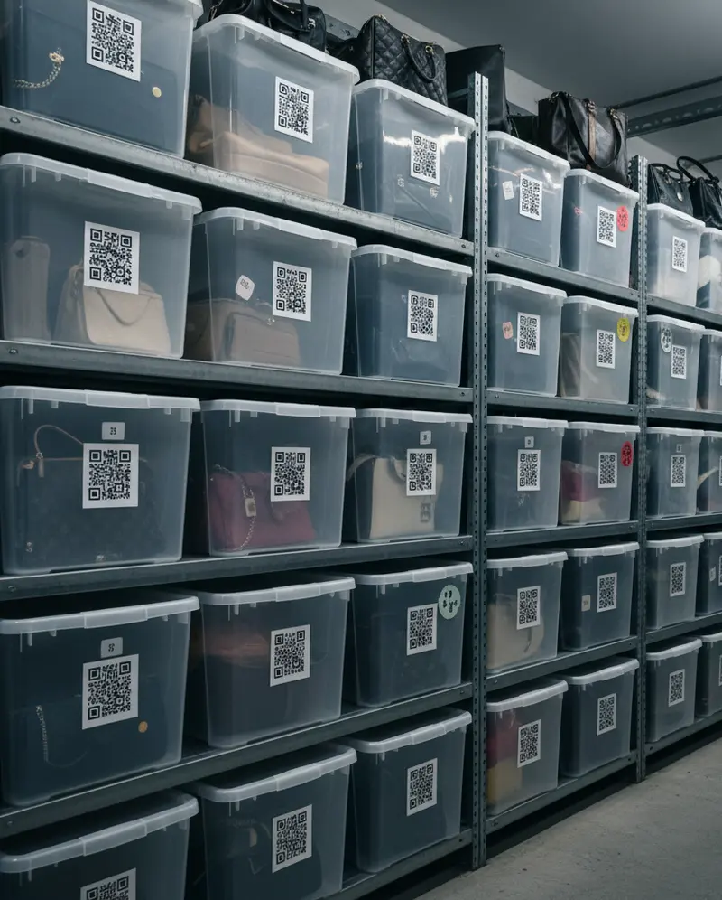 Unser Lager mit katalogisierten Designertaschen